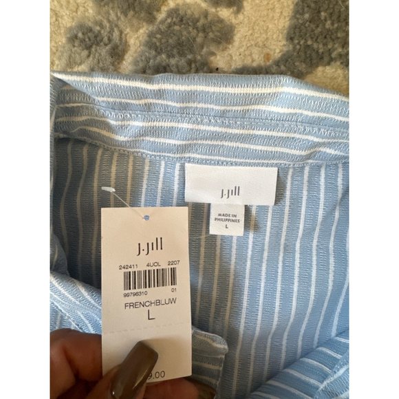 New J.‎ Jill blue/white women's top size large - Picture 4 of 8